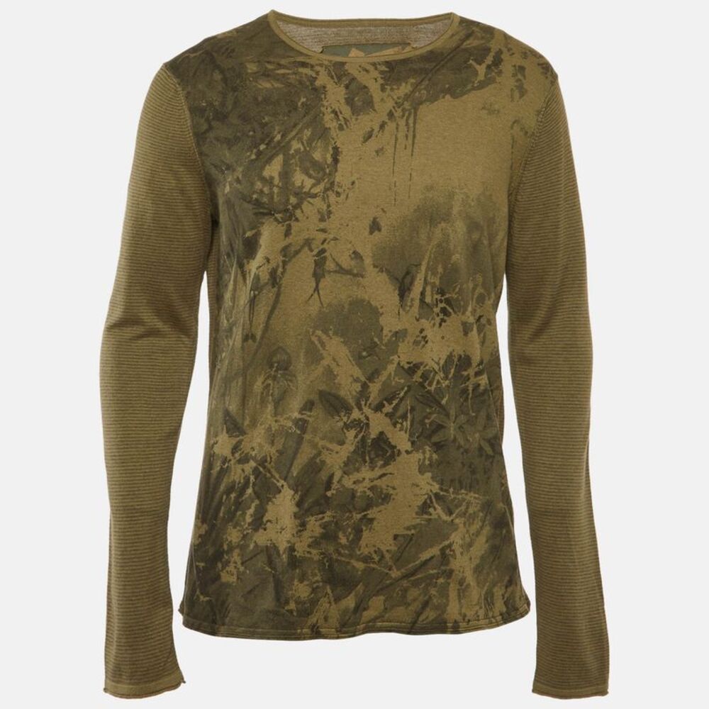 Kenzo Green Camouflage Pattern Cotton Knit Crewneck T-Shirt M